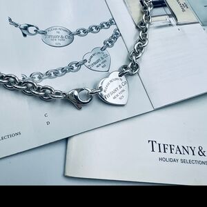 Tiffany & Co. Silver Chain Necklace with Heart Pendant